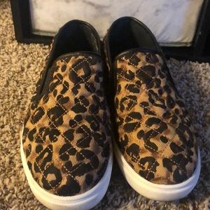 cheetah print cute slip ons